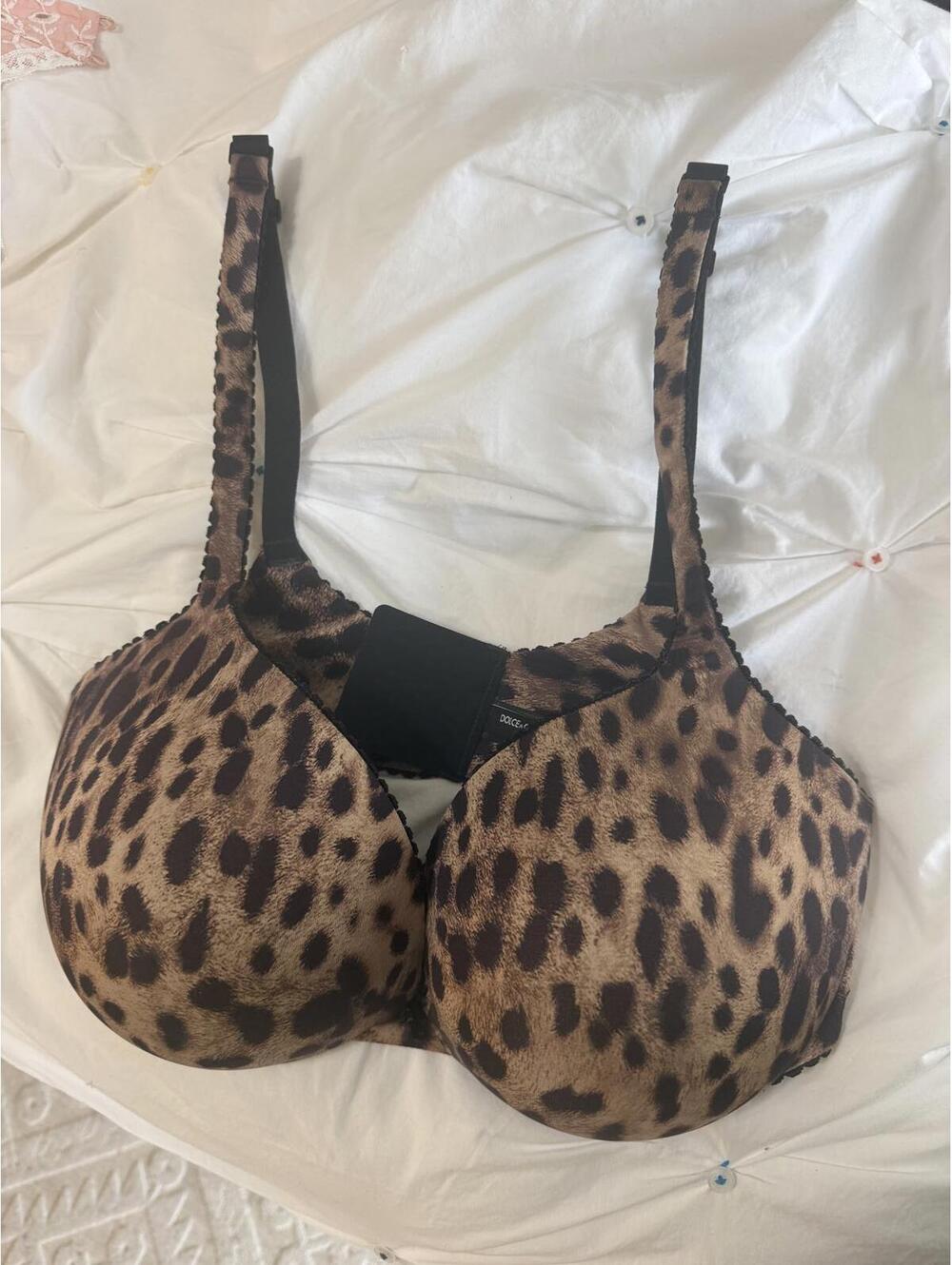 DOLCE&GABBANA X SKIMS TEARDROP PUSH-UP BRA LEOPARD / 36DD